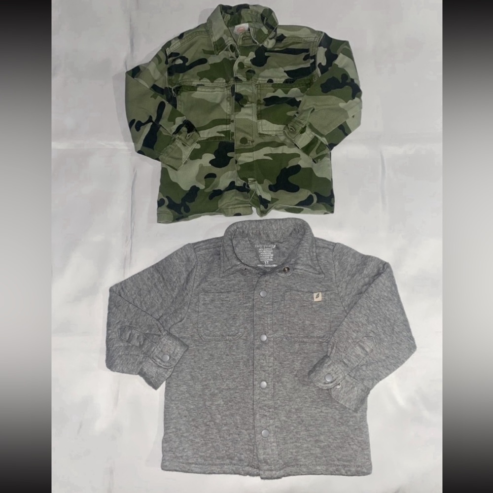 Wonder Nation & Easy-Peasy 2pc Bundle Of Button Down Toddler Jackets